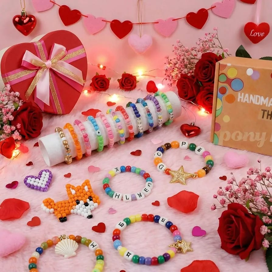 4000-Piece Friendship Bracelet Making Kit – 96 Colors DIY Pony Beads & Letter Beads Craft Set with Charms