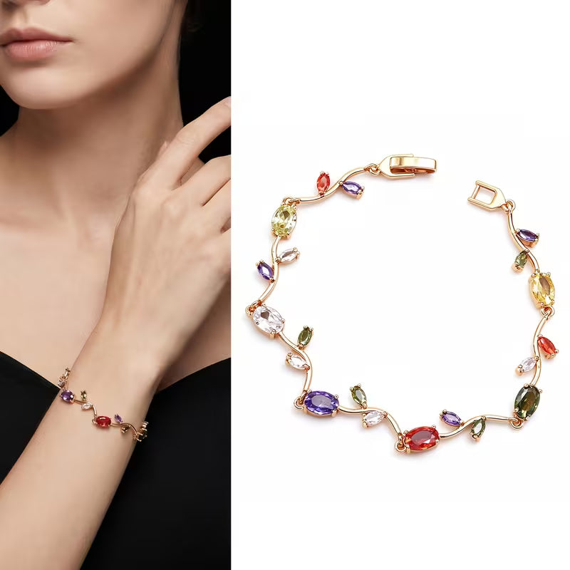 Tulip Bracelet – Premium Quality Stainless Steel Elegant Bracelet for Women ~ Without Box | Golden Base