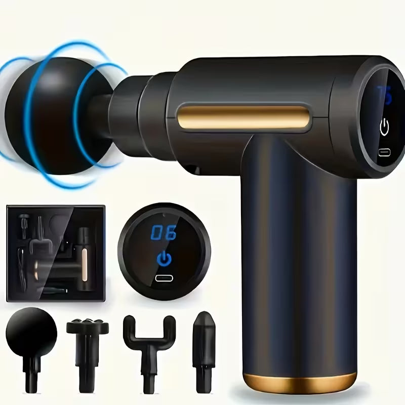 4-in-1 Massage Gun – 6-Speed Deep Tissue Muscle Massager