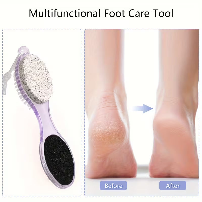 4-in-1 Pedicure Foot Filer – Callus Remover, Pumice Stone, Nail Brush & Foot File