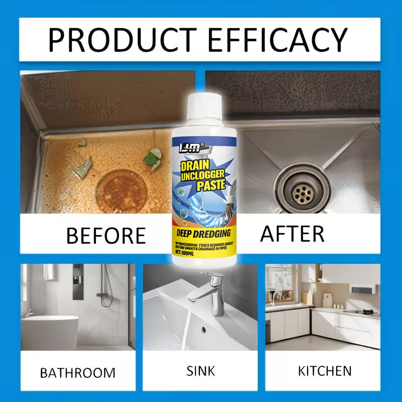 Wild Tornado Powerful Drain Cleaner โ Sink & Pipe Unclogging Powder for Kitchen, Bathroom, Blocked Drains & Household Cleaning