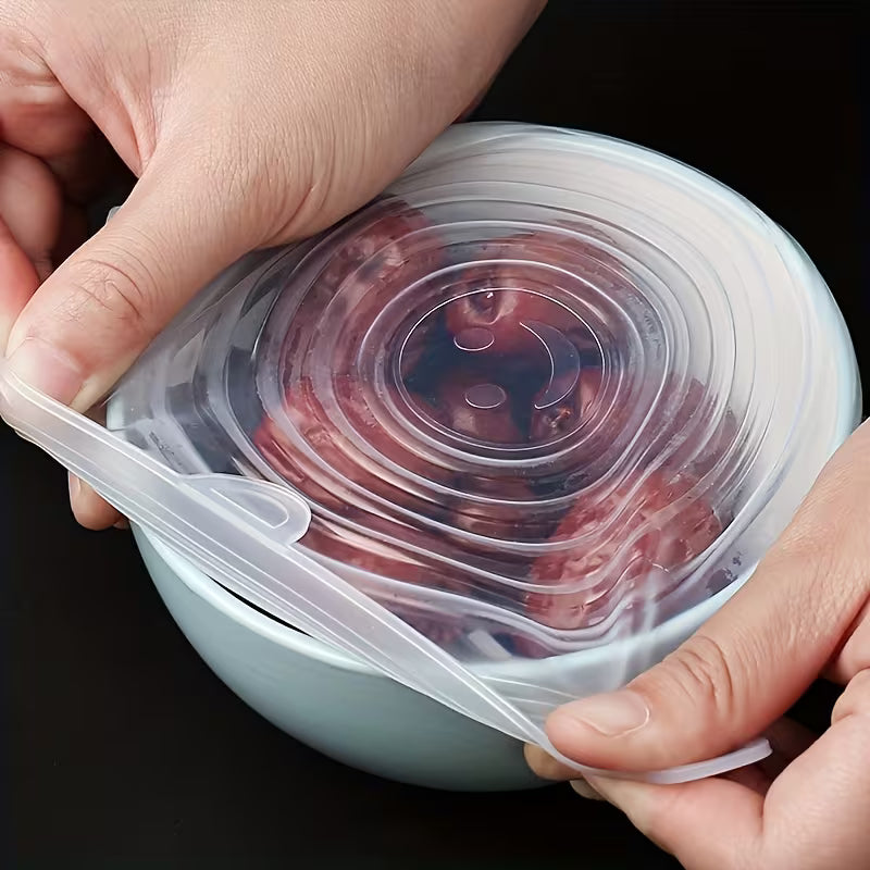 6-Piece Reusable Silicone Stretch Lids – Universal Food Covers