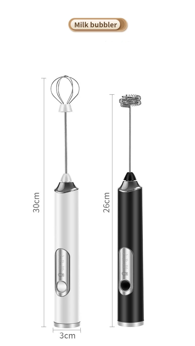 2-in-1 USB Electric Milk Frother & Coffee Beater – Rechargeable Handheld Foam Maker & Egg Whisk for Home Kitchen