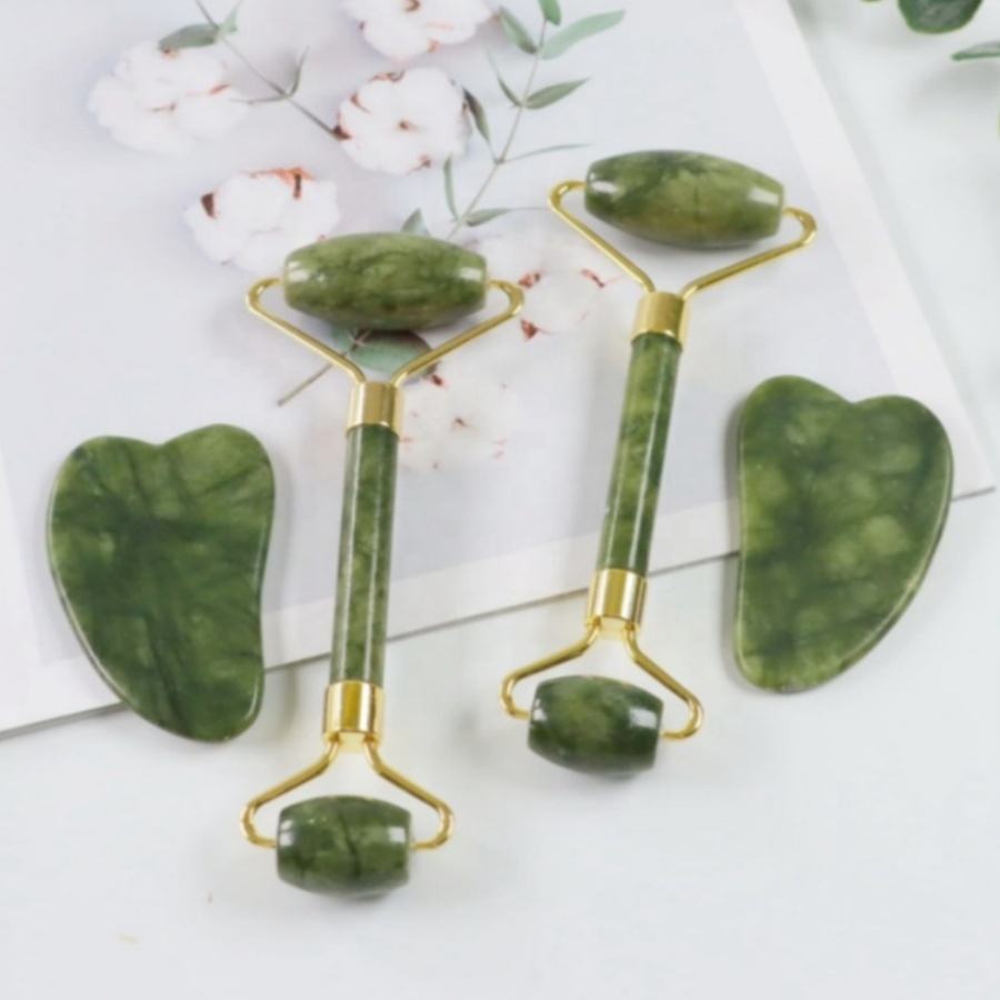 Flawless Jade Roller with Marble Stone – Dual-Headed Facial Massager for Skincare & Relaxation
