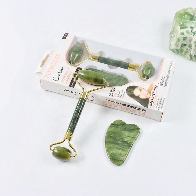 Flawless Jade Roller with Marble Stone – Dual-Headed Facial Massager for Skincare & Relaxation
