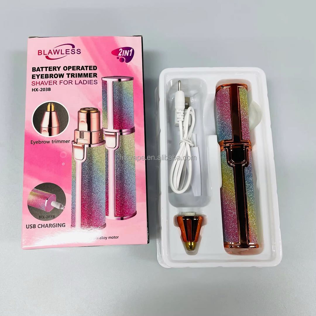 Rechargeable Facial Hair Remover for Women – 2-in-1 Electric Eyebrow Trimmer, Painless Face Shaver & Body Hair Removal Tool