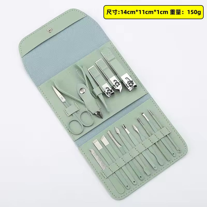 16-Piece Nail Care Kit – Professional Manicure & Pedicure Set with Case