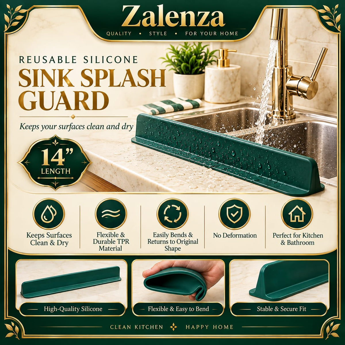 Reusable Silicone Sink Splash Guard – 14