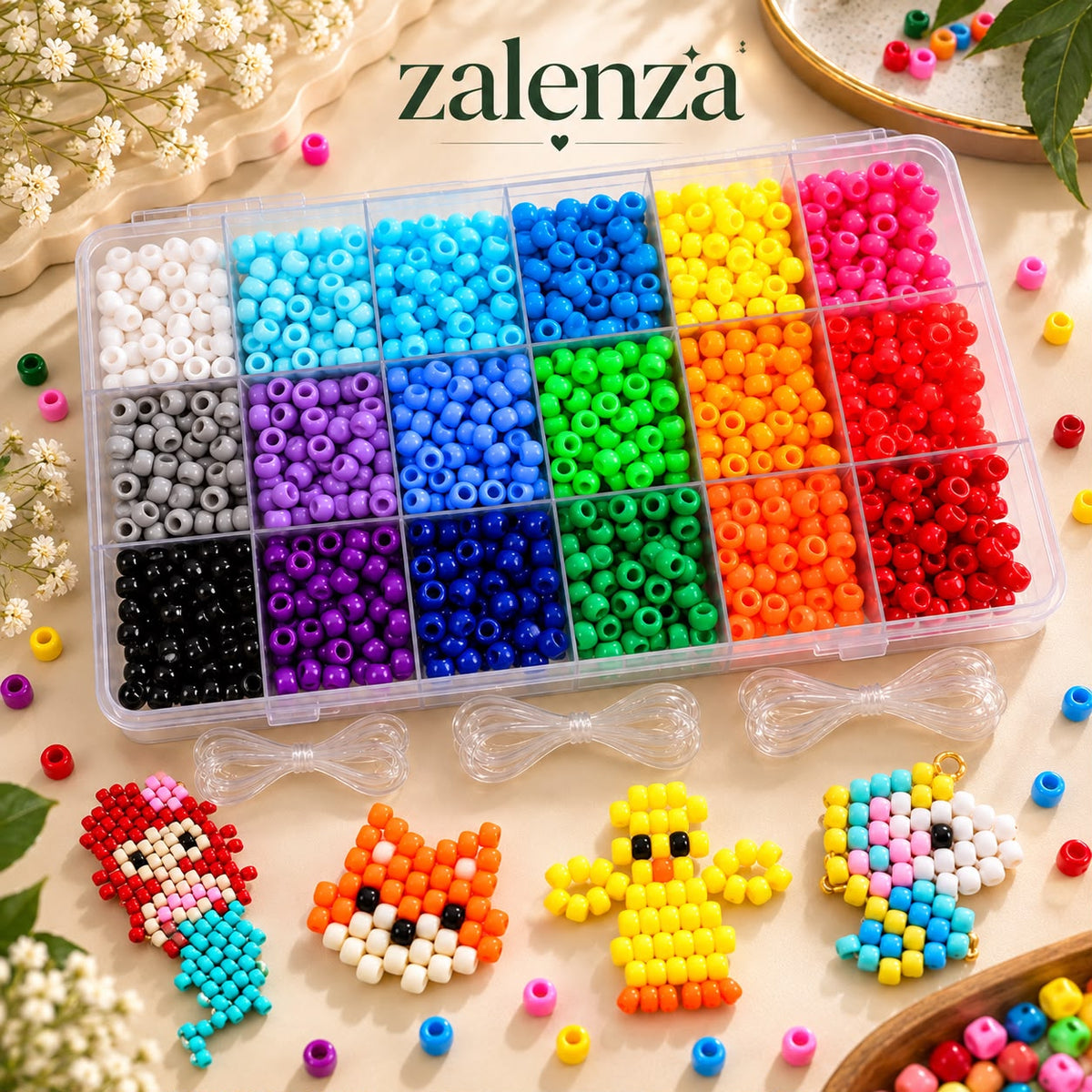 4000-Piece Friendship Bracelet Making Kit – 96 Colors DIY Pony Beads & Letter Beads Craft Set with Charms