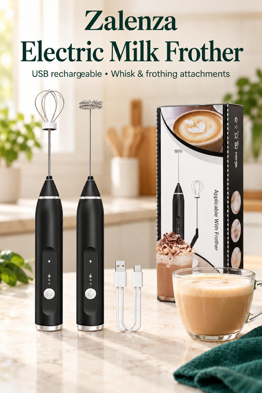 2-in-1 USB Electric Milk Frother & Coffee Beater – Rechargeable Handheld Foam Maker & Egg Whisk for Home Kitchen