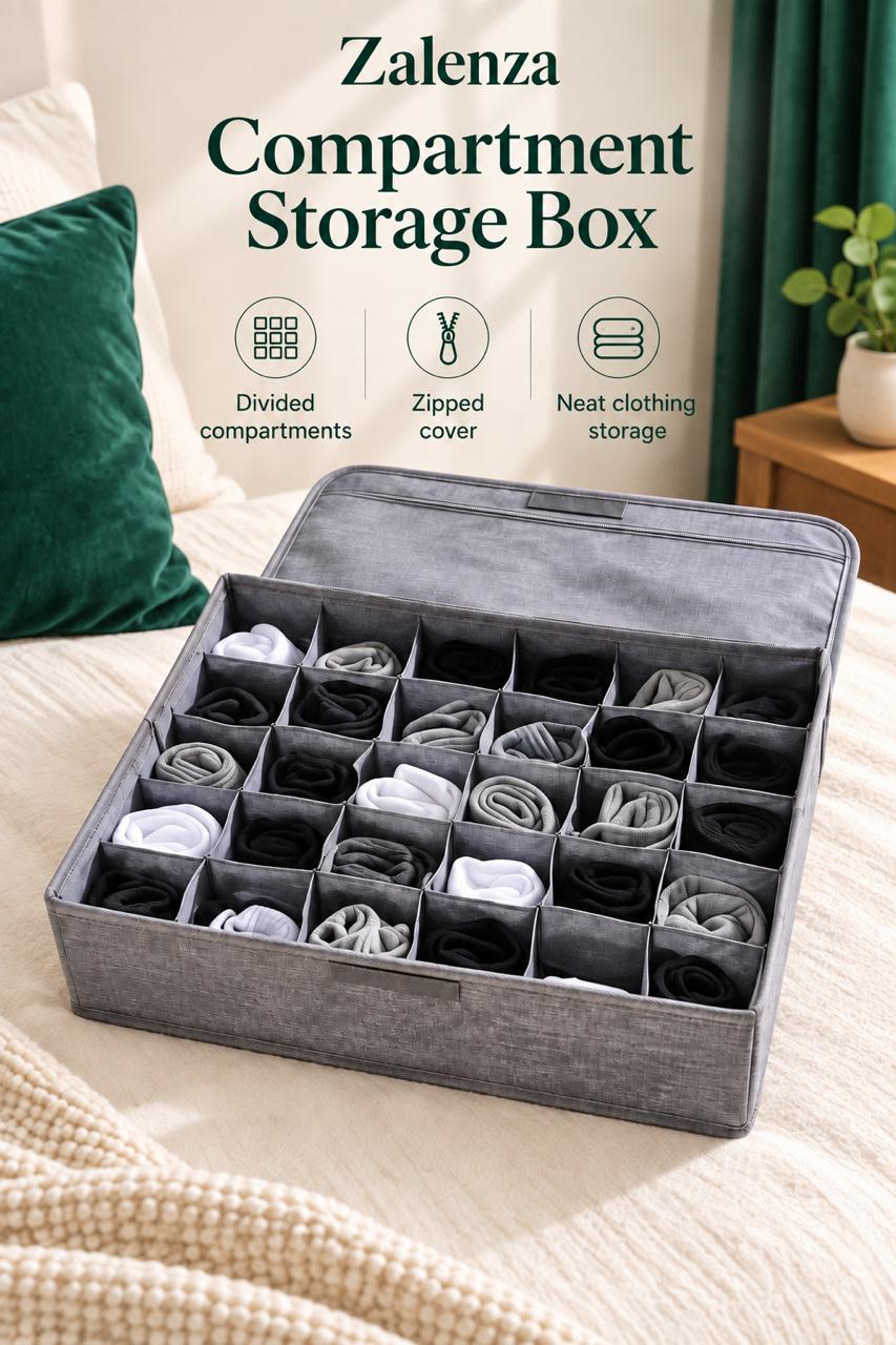 24-Cell Collapsible Socks & Underwear Drawer Organizer – Foldable Closet Cabinet Storage Box