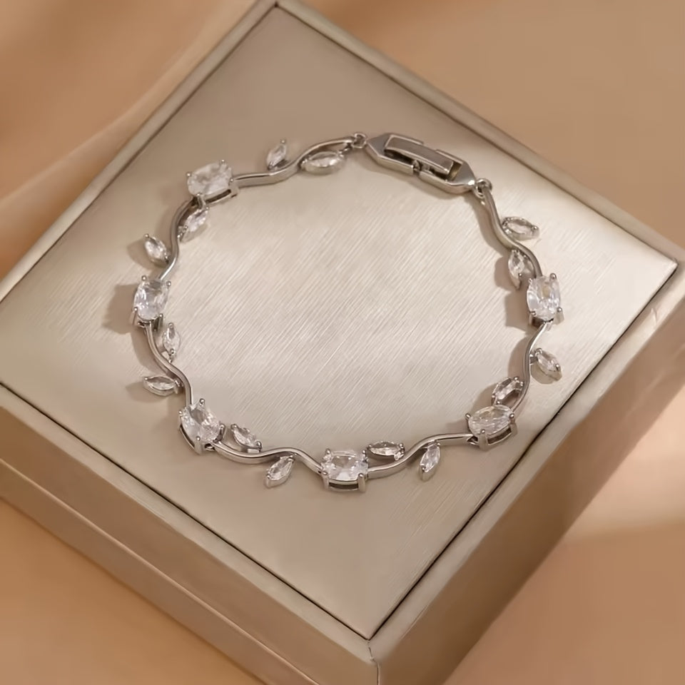 Tulip Bracelet & Swan Necklace Jewelry Set – Durable Stainless Steel Pendant Set in Silver White
