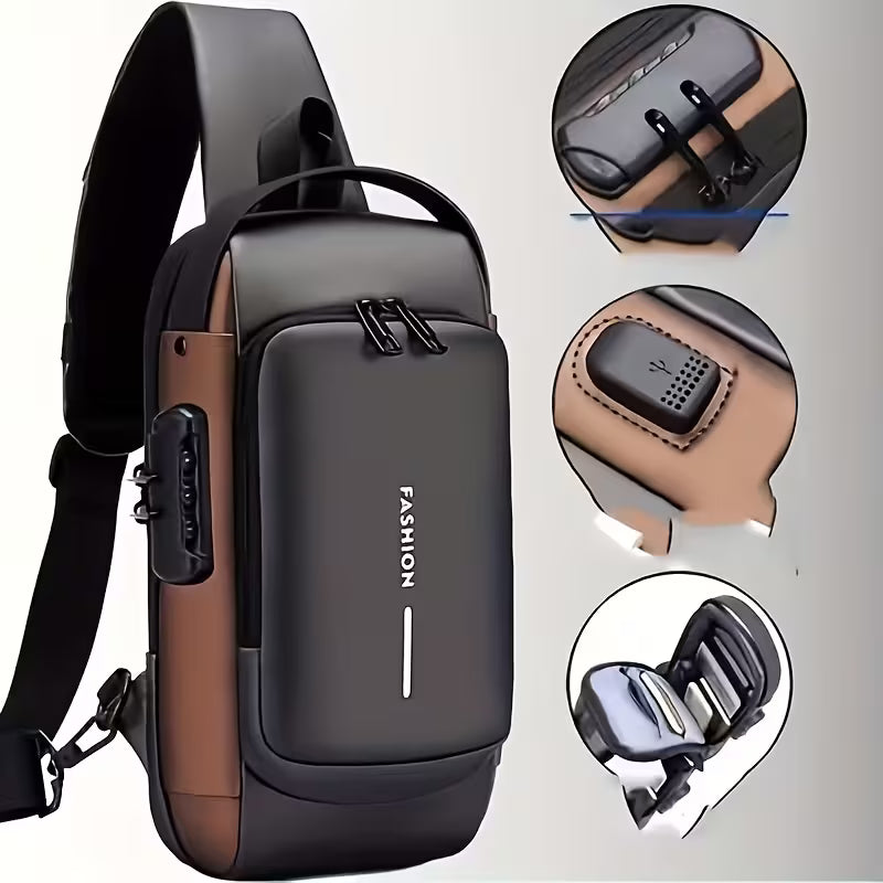 Anti-Theft Crossbody Sling Bag with TSA Combination Lock – High-Capacity Travel & Daily Chest Pack