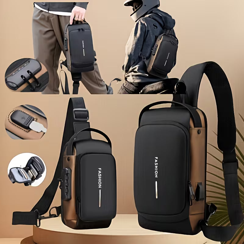 Anti-Theft Crossbody Sling Bag with TSA Combination Lock – High-Capacity Travel & Daily Chest Pack