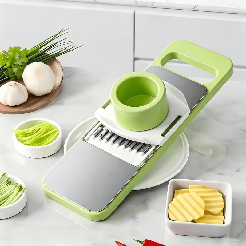 5-in-1 Vegetable Slicer & Grater – Adjustable Mandoline Cutter