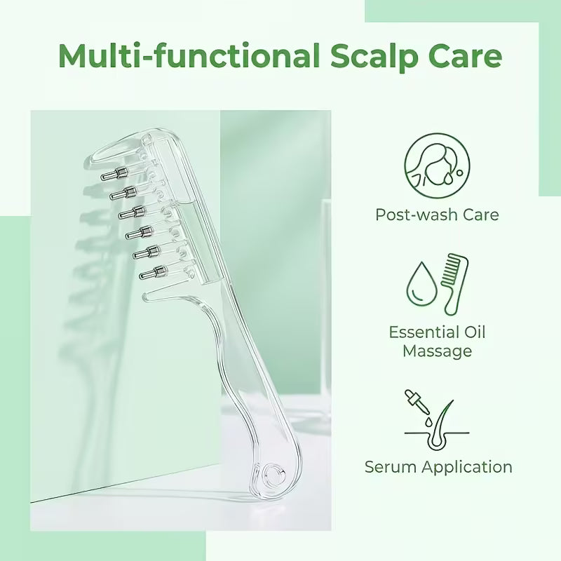 7-Teeth Scalp Massager Comb – Rolling Ball Hair Oil Applicator