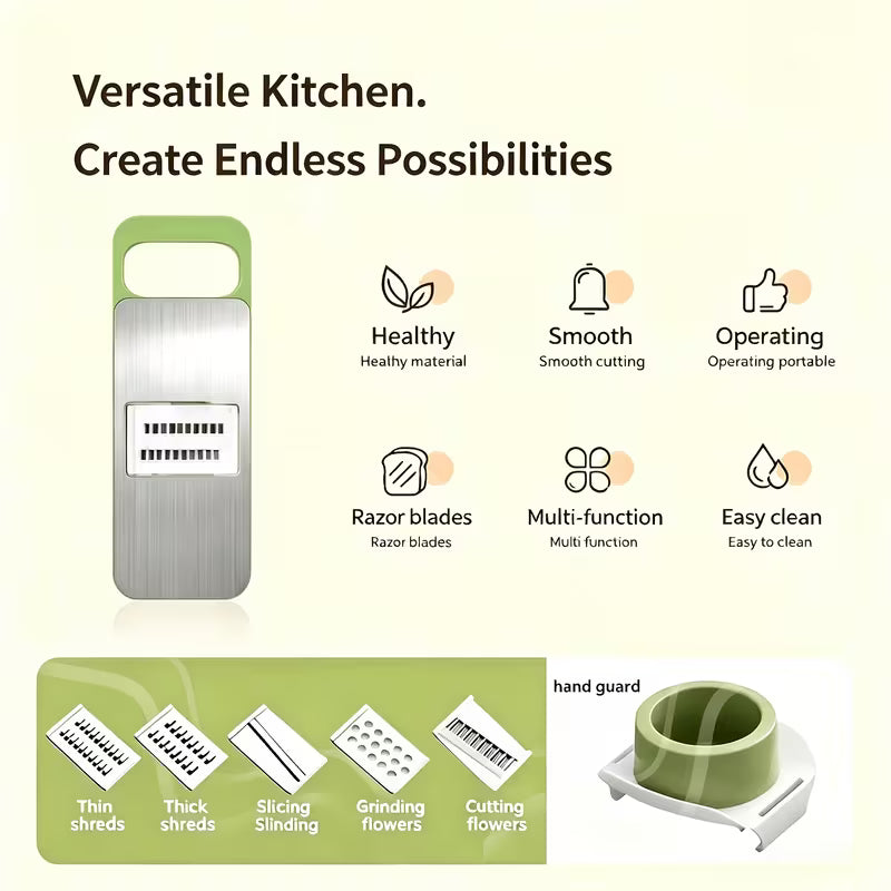 5-in-1 Vegetable Slicer & Grater – Adjustable Mandoline Cutter