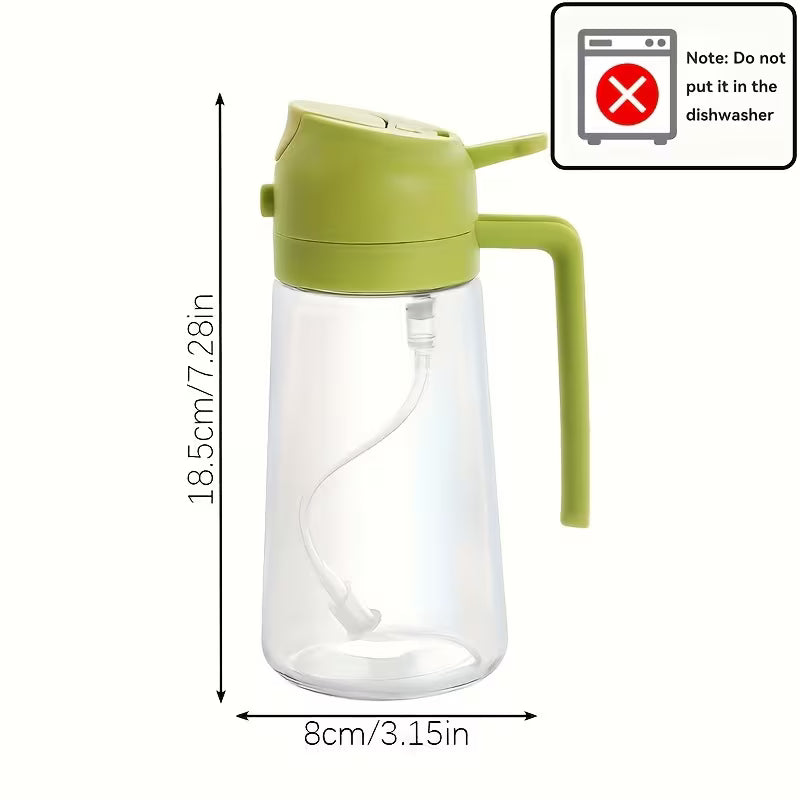 Oil Sprayer Bottle for Cooking – 2-in-1 Adjustable Mist & Dispenser, Leak-Proof Glass Oil Spray Bottle for Air Fryer, Baking & BBQ (Random Color)
