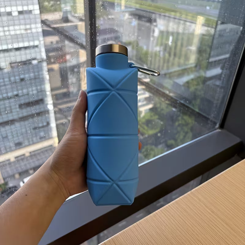 600ml Silicone Folding Bottle – Collapsible Reusable Travel Water Bottle