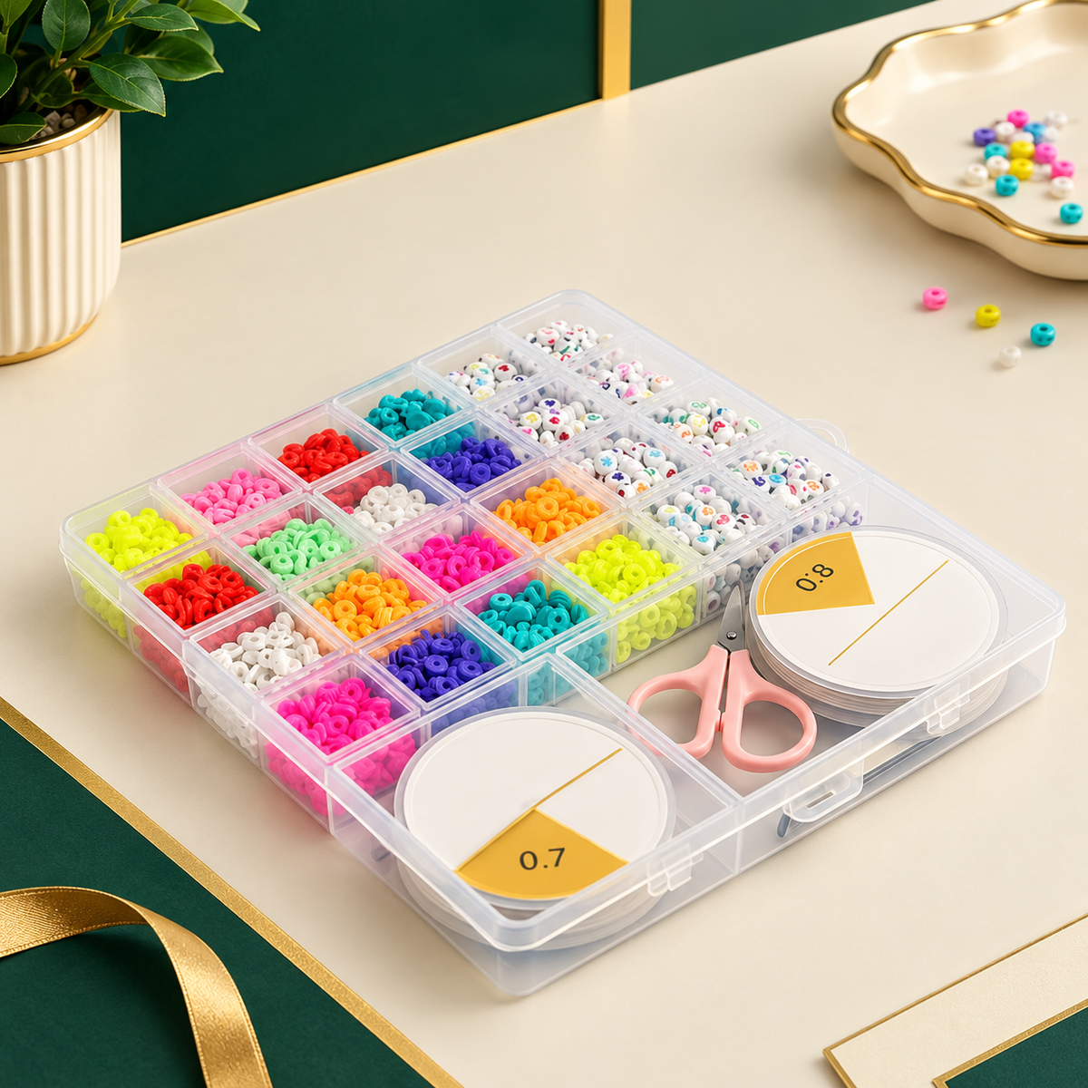 DIY Beads Box – Colorful Beads Set for Necklace & Jewelry Making