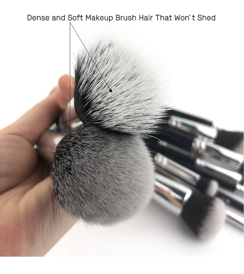 Zoeva 15-Piece Makeup Brush Set with Pouch – Professional Cosmetic Brushes for Face, Eyes & Lips