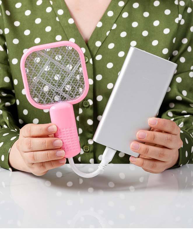 USB Rechargeable Electric Mosquito Killer Racket – Portable UV Bug Zapper & Fly Swatter for Indoor & Outdoor Use