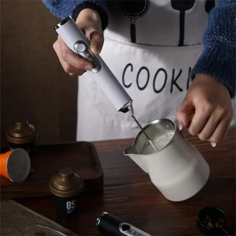 2-in-1 USB Electric Milk Frother & Coffee Beater – Rechargeable Handheld Foam Maker & Egg Whisk for Home Kitchen