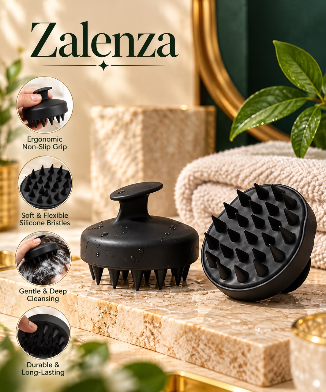 Scalp Shampoo Brush – Silicone Scalp Massager & Hair Scrubber