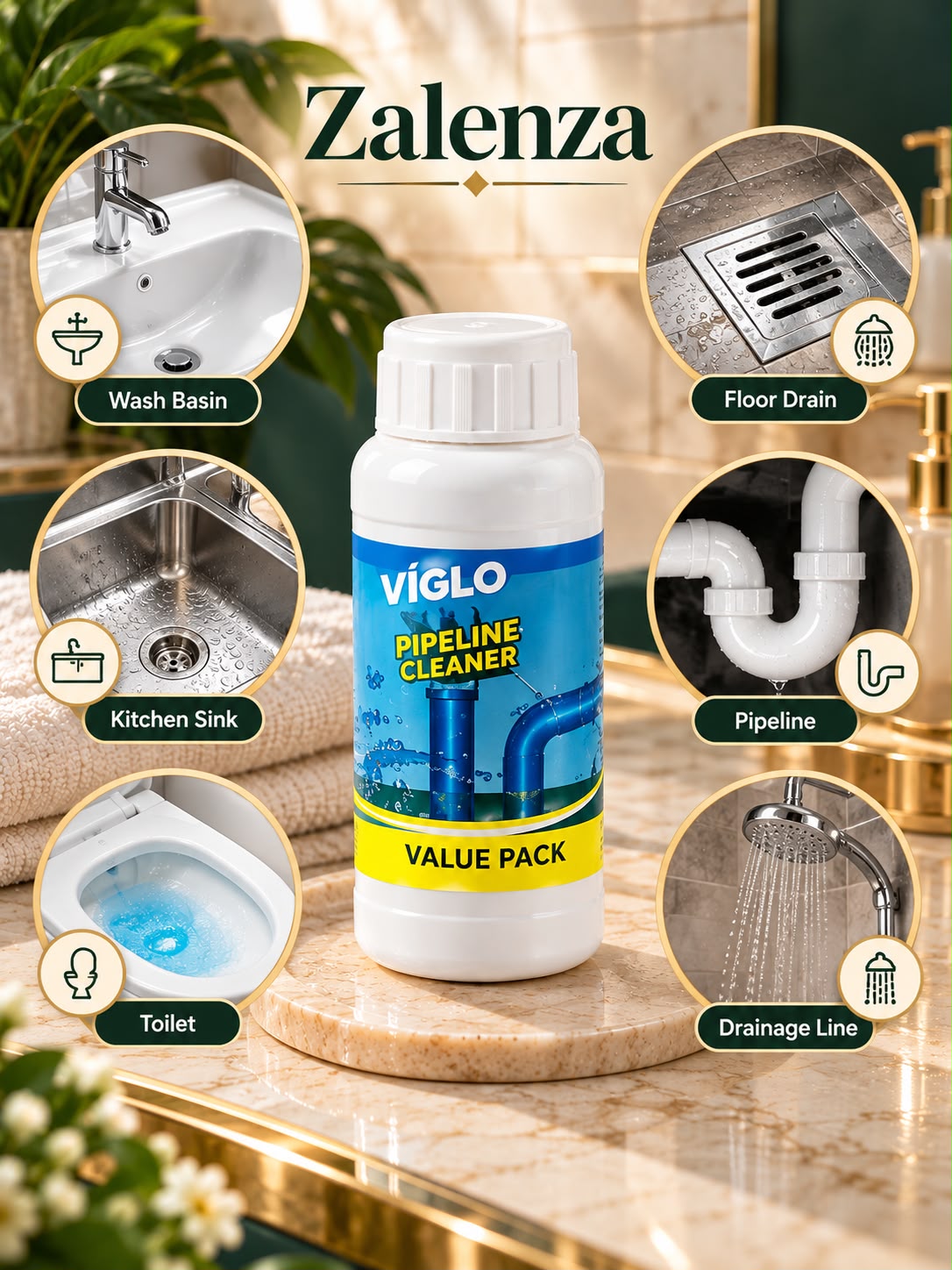Wild Tornado Powerful Drain Cleaner – Sink & Pipe Unclogging Powder for Kitchen, Bathroom, Blocked Drains & Household Cleaning