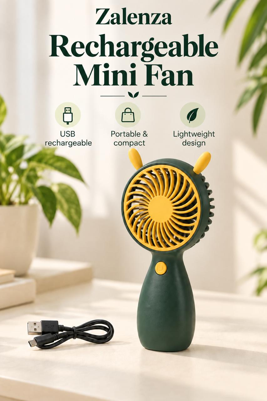 Portable USB Rechargeable Mini Handheld Fan – Lightweight Personal Cooling Fan with Strong Airflow (Assorted Colors)