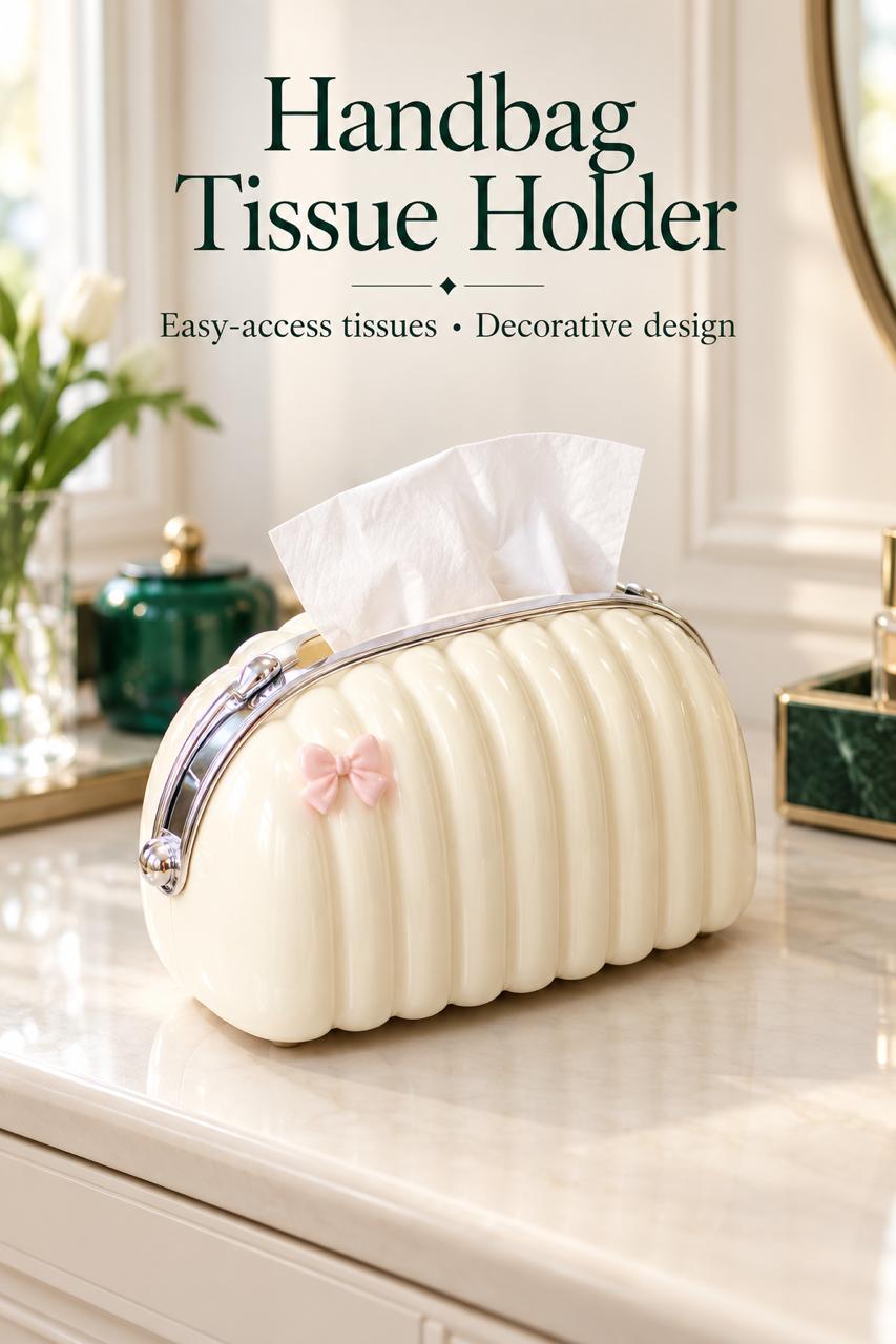 Luxury Shell Shape Tissue Box Cover – Elegant Wave Pattern Napkin Holder & Dispenser for Home & Office Decor