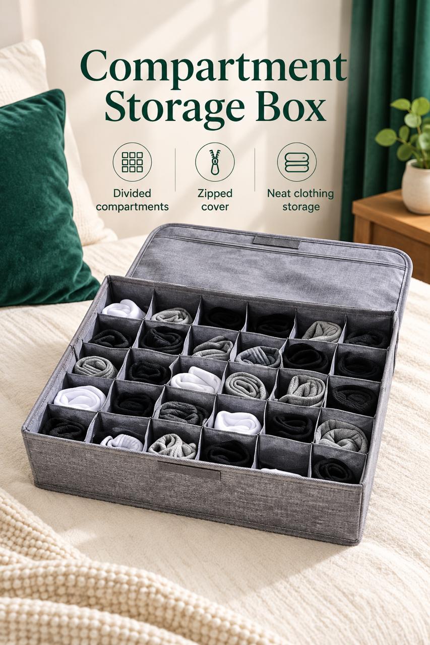24-Cell Collapsible Socks & Underwear Drawer Organizer – Foldable Closet Cabinet Storage Box