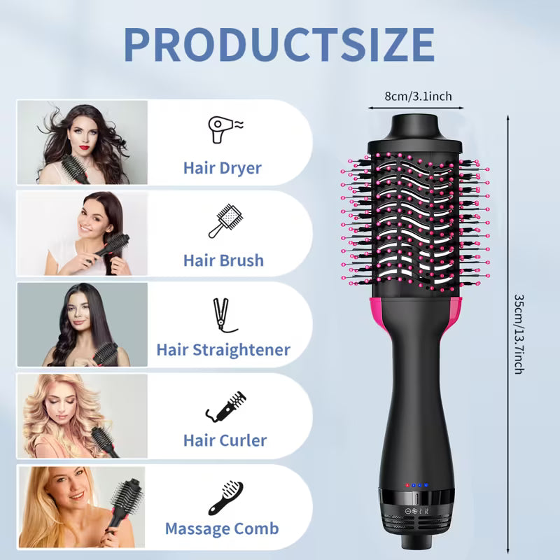 One-Step Hot Air Brush – Hair Dryer & Styler 3-in-1, Volumizing Blow Dry Brush for Smooth, Shiny & Salon-Style Hair