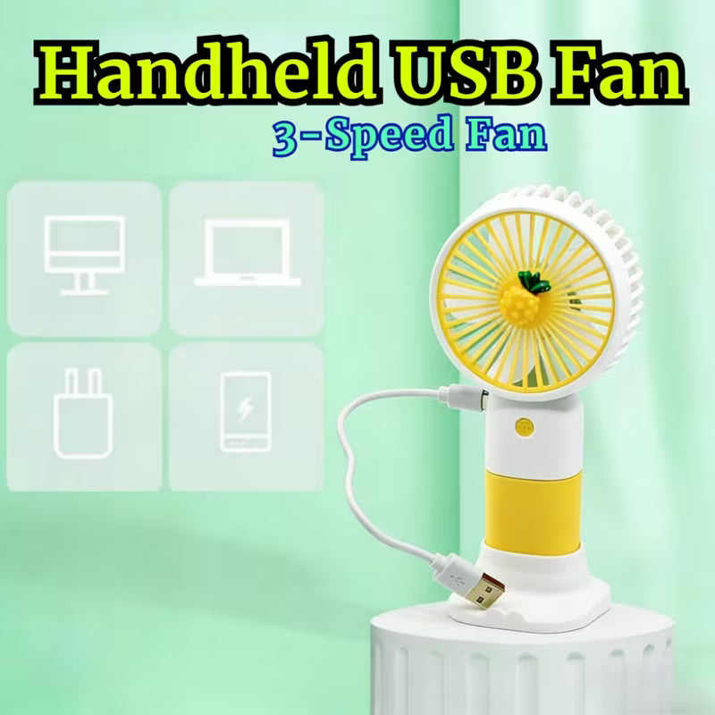 Portable Mini Handheld Fan – Compact USB Rechargeable Personal Cooling Fan for Travel & Office