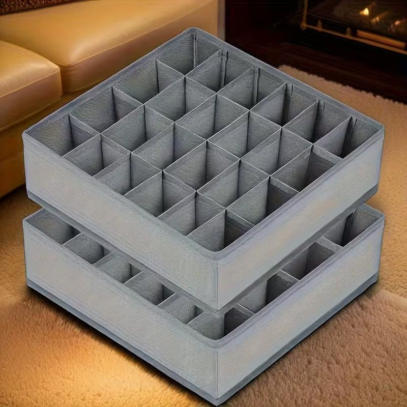 24-Cell Collapsible Socks & Underwear Drawer Organizer – Foldable Closet Cabinet Storage Box