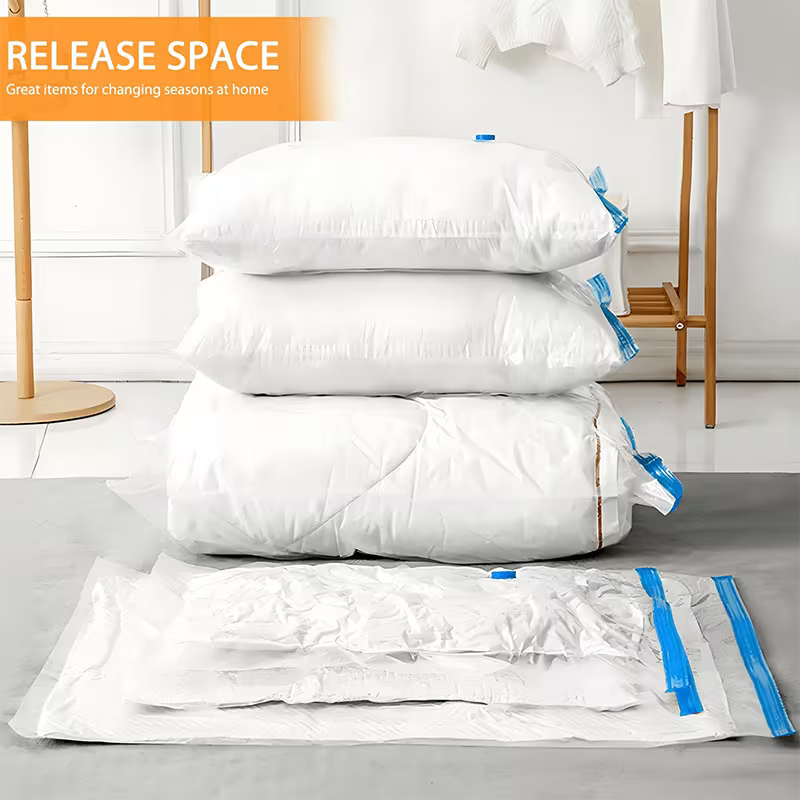 Vacuum Storage Bags with Hand Pump – Space-Saving Travel & Household Compression Bags Set